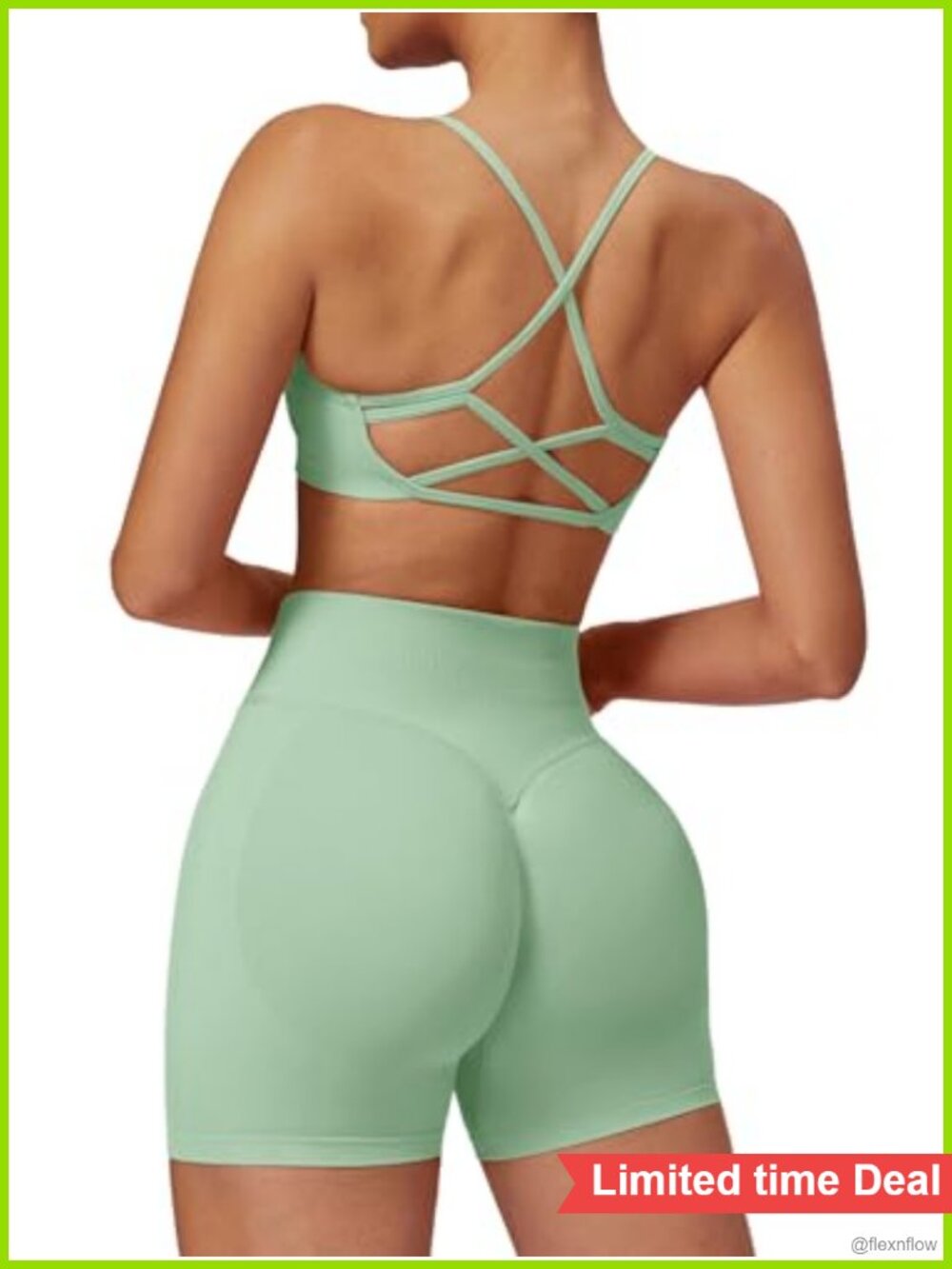 Women 2 Piece Workout Set Yoga Gym Top Shorts Buttery Soft High Waist